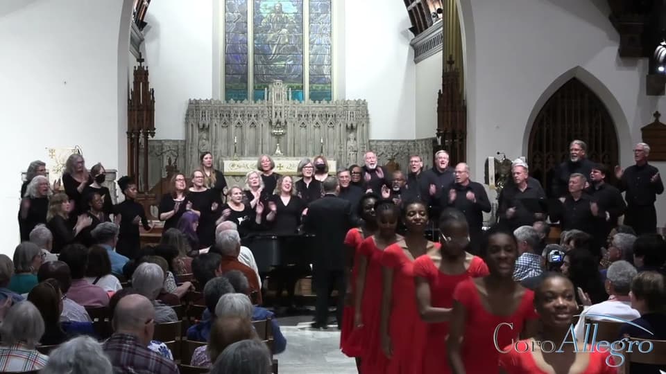 A still from CoroAllegro performing Justice.