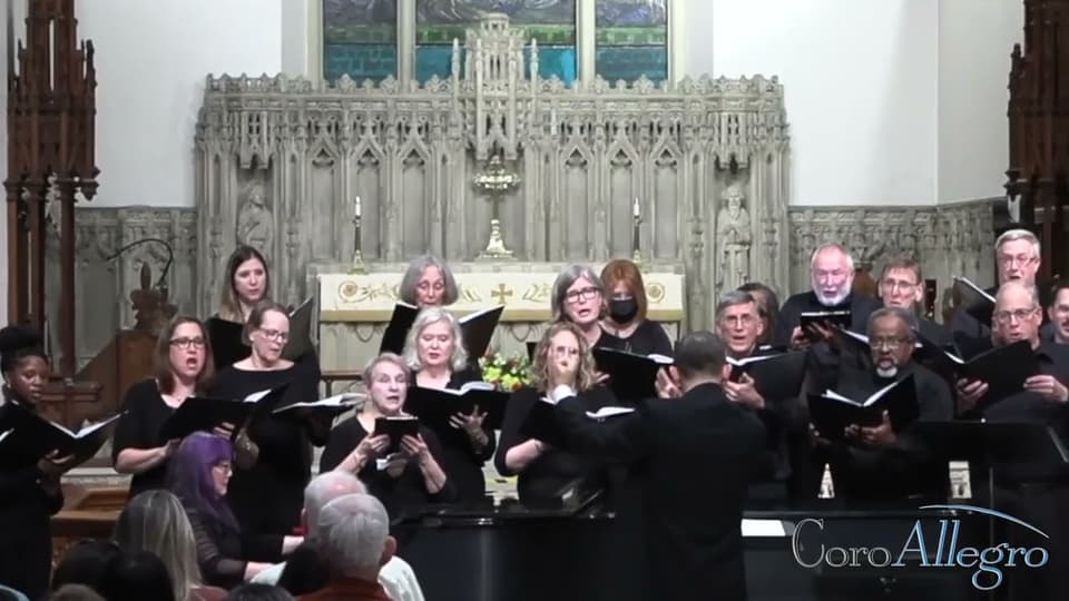 A still from CoroAllegro performing My Country, ’Tis of Thee.