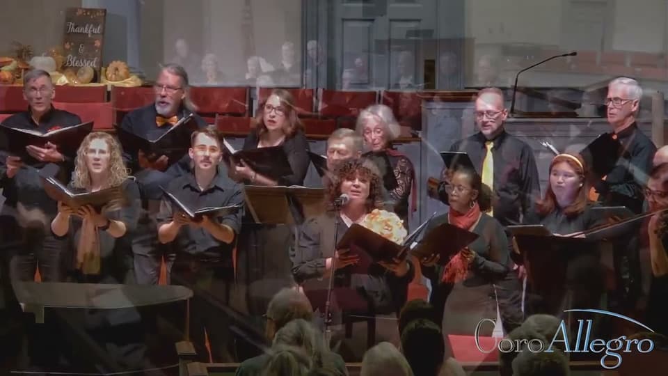 A still from CoroAllegro performing Meet Me Here.