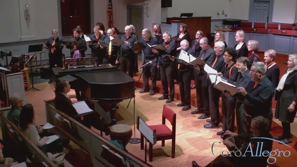 A still from CoroAllegro performing Wide Open Spaces.