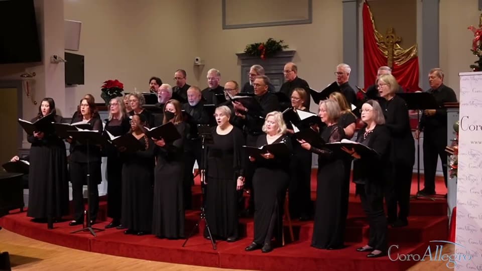 A still from CoroAllegro performing Infinite.